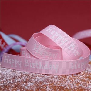 Cake Ribbons - Happy Birthday Pink